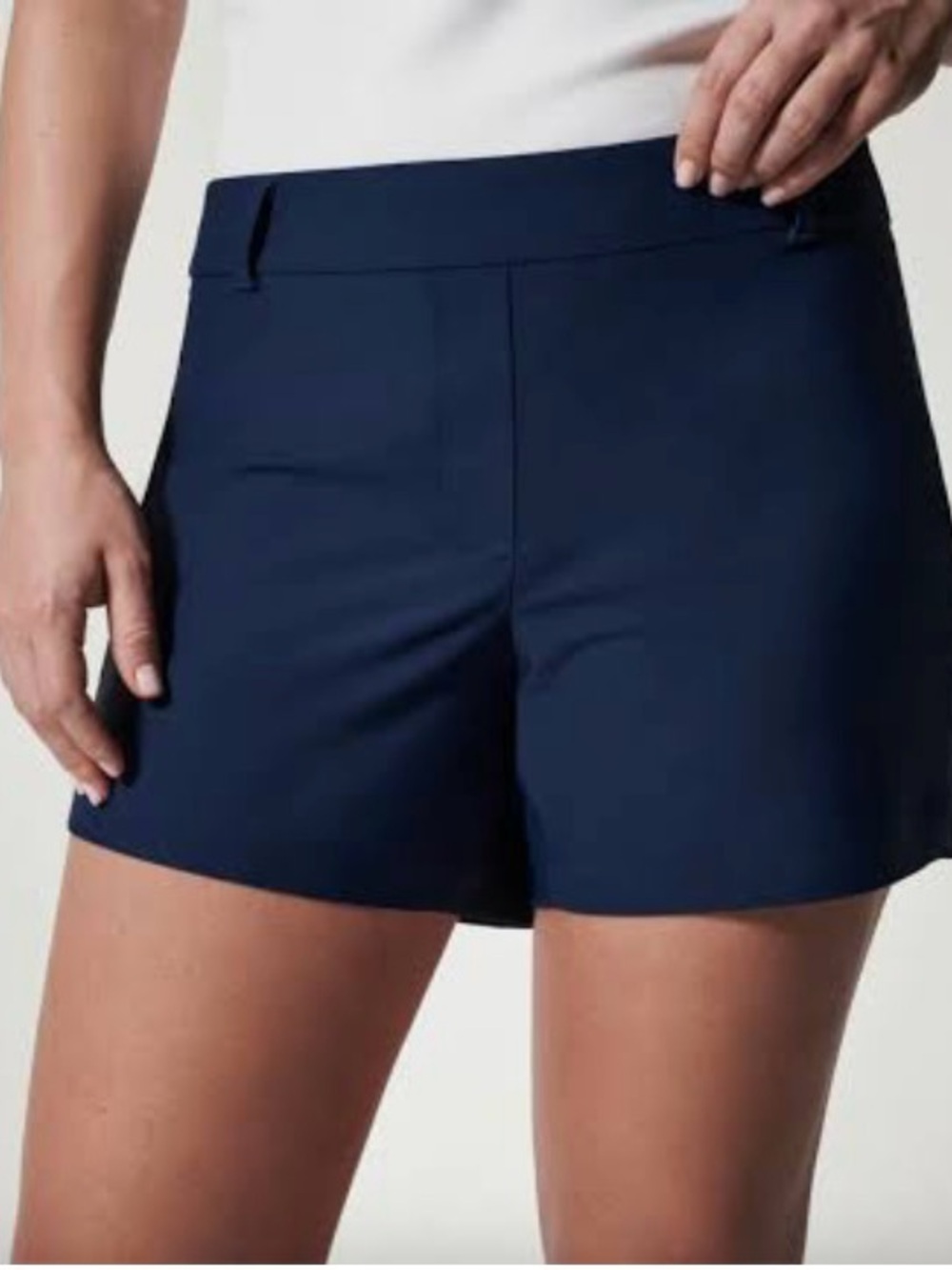 Spanx Sunshine Shorts Navy 6” Inseam UPF 50 Stretch L Tennis Pickleball Golf